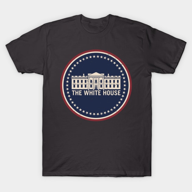 The White House Washington D.C. Vintage Style Logo T-Shirt by hobrath